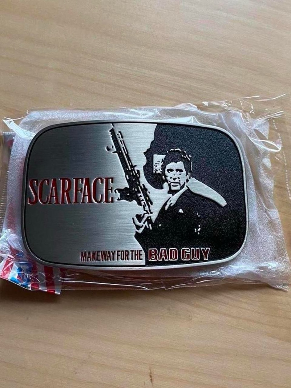 VTG Scarface Tony Montana movie belt buckle 90s Y2K